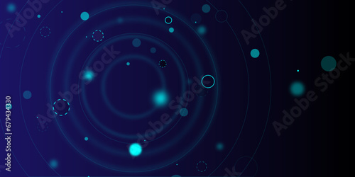 Abstract line circle with points background. Global network connection or communication and social network concept background. photo