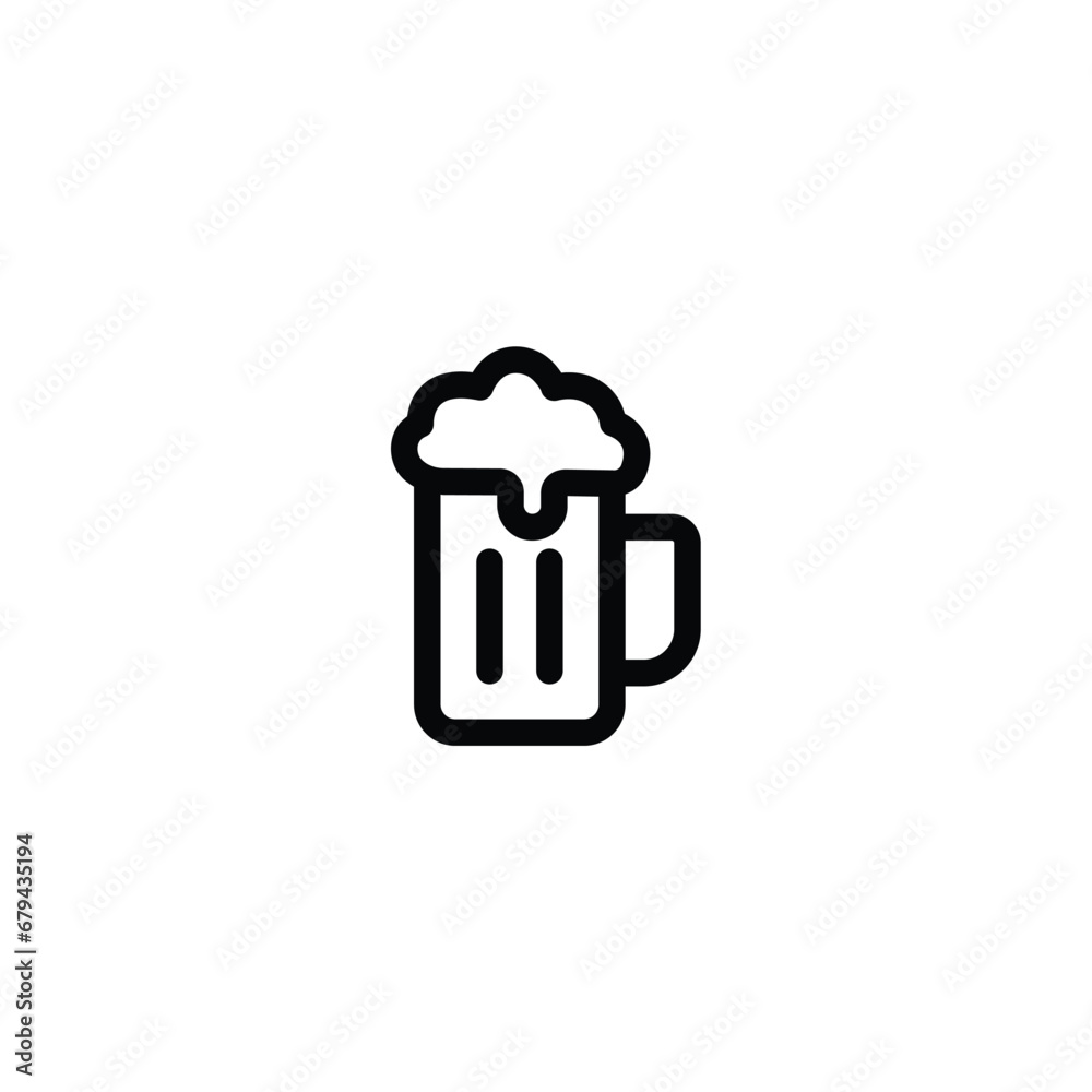 Glass Beer icon vector. outline icon For Web and mobile apps Glass Beer icon vector. outline icon For Web and mobile apps