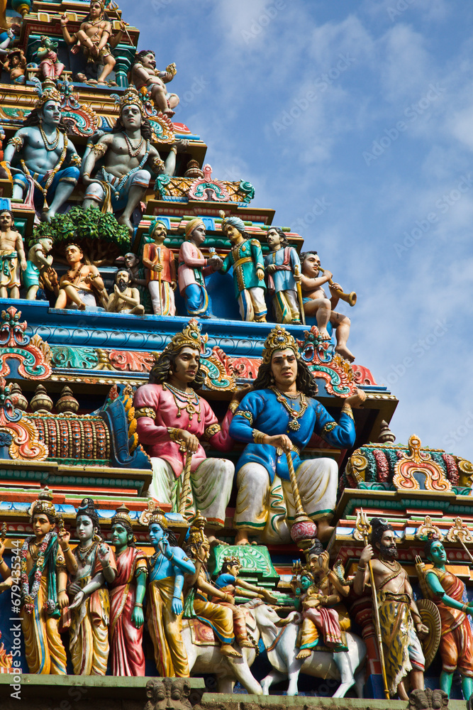 Gopuram (tower) of Hindu temple Kapaleeshwarar., Chennai, Tamil Nadu, India