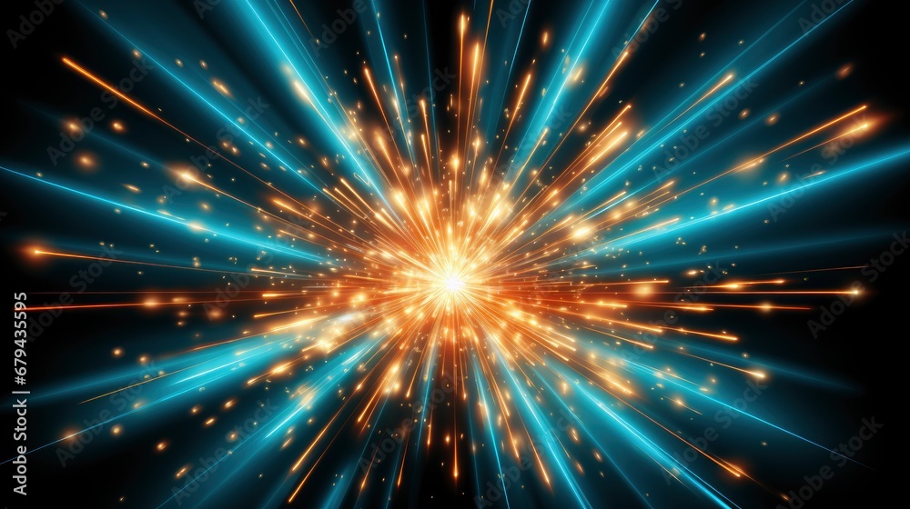 Fototapeta premium Blue Light Burst Transparent Background, Abstract Background, Effect Background HD For Designer