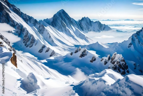 snow covered mountains © Malik