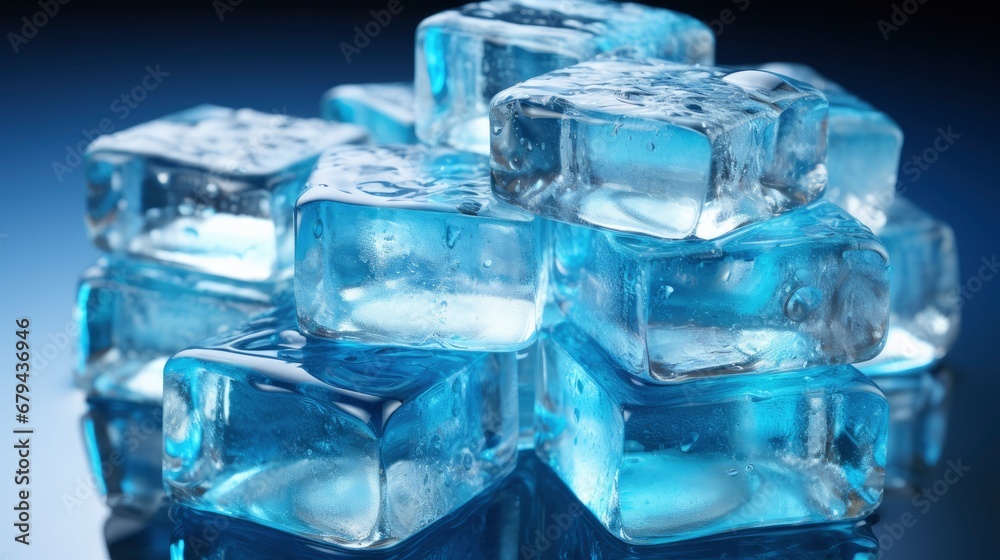Obraz premium Ice Cubes Podium, Abstract Background, Effect Background HD For Designer