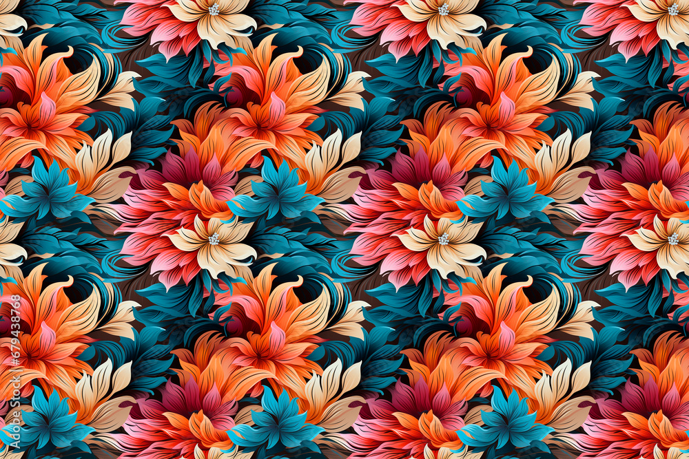 seamless flower pattern digital wallpaper