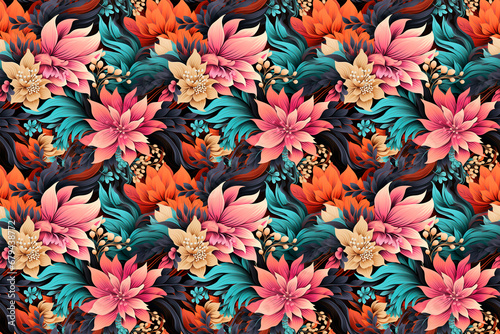 Wallpaper Mural seamless flower pattern digital wallpaper Torontodigital.ca