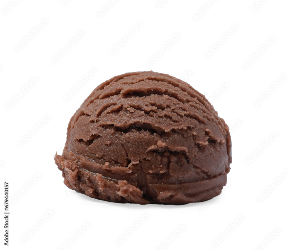 Scoop of tasty chocolate ice cream isolated on white Scoop of tasty chocolate ice cream isolated on white