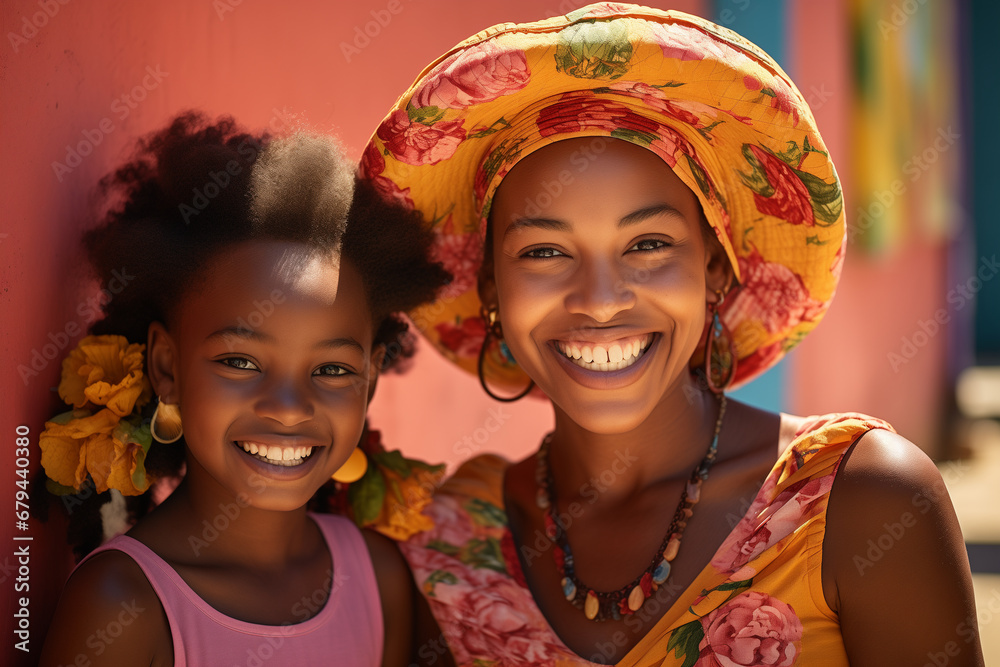 happy young african woman with child smile happy young african woman with child smile