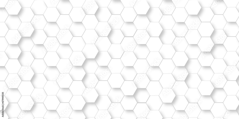 Seamless pattern with hexagon. White Hexagonal Background. Luxury honeycomb grid White Pattern. Vector Illustration. 3D Futuristic abstract honeycomb mosaic white background. geometric mesh cell text. Seamless pattern with hexagon. White Hexagonal Background. Luxury honeycomb grid White Pattern. Vector Illustration. 3D Futuristic abstract honeycomb mosaic white background. geometric mesh cell text.
