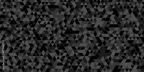 Modern abstract seamless geometric dark black pattern background with lines Geometric print composed of triangles. Black triangle tiles pattern mosaic background.