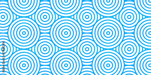 Seamless pattern with waves Abstract fabric wave blue and white geometric pattern retro ornament repeat backdrop texture background. seamless circle vector illustration swirl waves round overlapping.