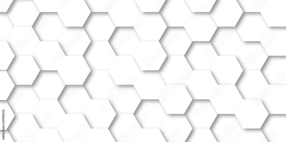 Seamless pattern with hexagon. White Hexagonal Background. Luxury honeycomb grid White Pattern. Vector Illustration. 3D Futuristic abstract honeycomb mosaic white background. geometric mesh cell text. Seamless pattern with hexagon. White Hexagonal Background. Luxury honeycomb grid White Pattern. Vector Illustration. 3D Futuristic abstract honeycomb mosaic white background. geometric mesh cell text.