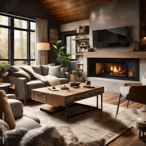 living room with fireplace © robina