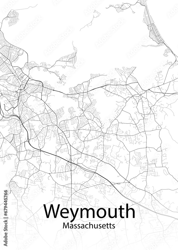 Weymouth Massachusetts minimalist map