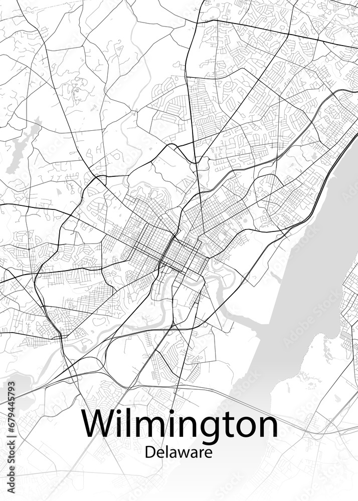 Wilmington Delaware minimalist map