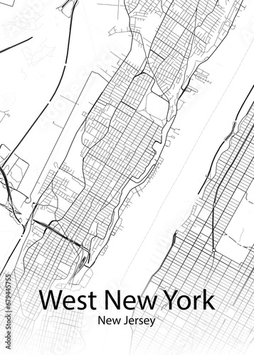 West New York New Jersey minimalist map photo