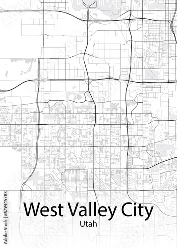 West Valley City Utah minimalist map