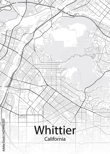 Whittier California minimalist map
