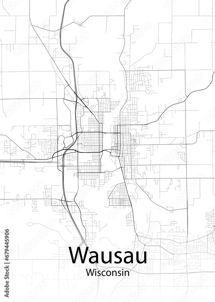 Wausau Wisconsin minimalist map