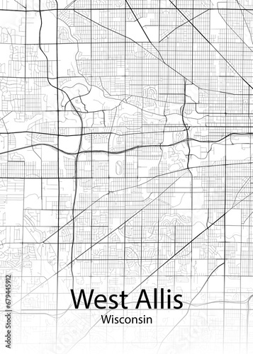 West Allis Wisconsin minimalist map