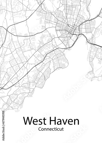 West Haven Connecticut minimalist map
