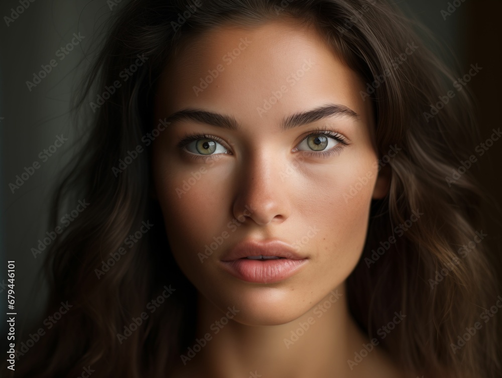 AI generated illustration of a portrait of a woman AI generated illustration of a portrait of a woman