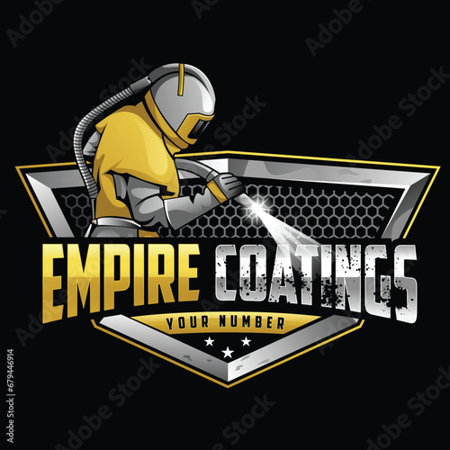 Sandblaster Logo Vector, services and repair logo template