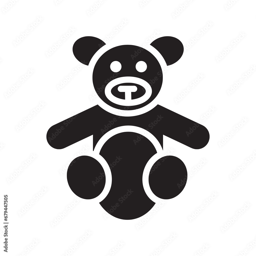 Soft toy, Teddy bear, vector trendy style flat illustration on white background..eps Soft toy, Teddy bear, vector trendy style flat illustration on white background..eps