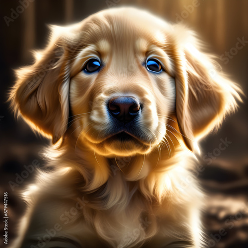Golden retriever puppy image shown close-up.  