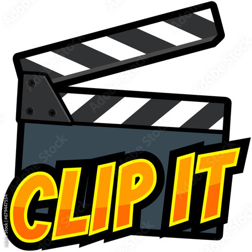 movie clapper board emote illustration