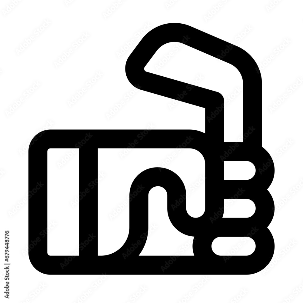 glove stick line icon glove stick line icon
