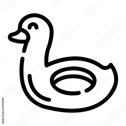 duck float Line Icon