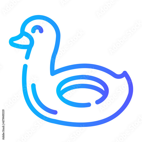 duck float Line Gradient Icon