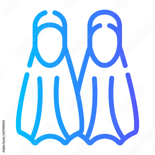 flippers Line Gradient Icon