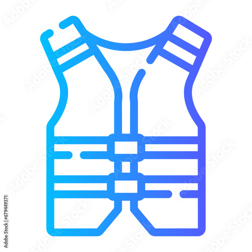 life vest Line Gradient Icon