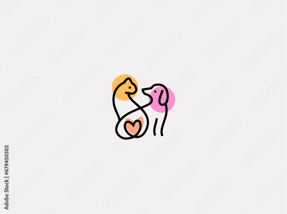 Abstract creative pet love logo icon vector illustration Abstract creative pet love logo icon vector illustration