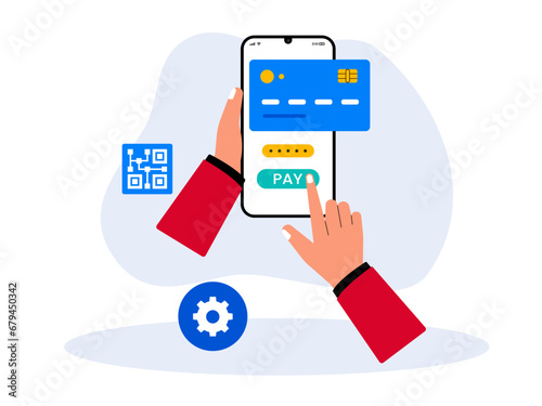 Online secure payment illustration. Secure payment illustration.