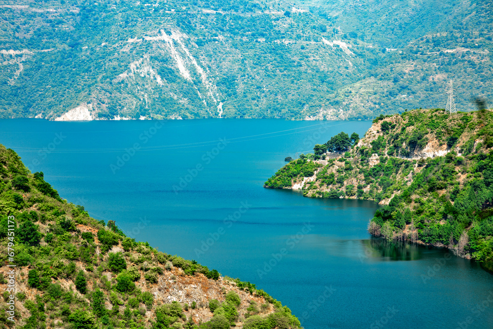Fototapeta premium Old tehri road lake Gajana,Chamba,Uttrakhand,India