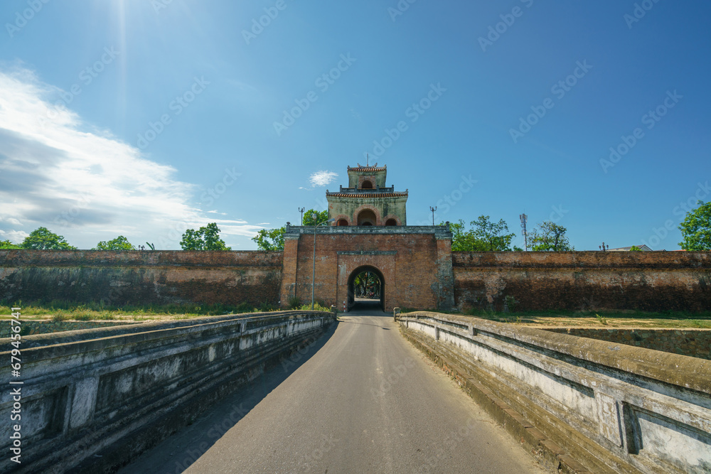 Quang Duc gate to Hue Imperial City (the Citadel) in Hue city, Vietnam