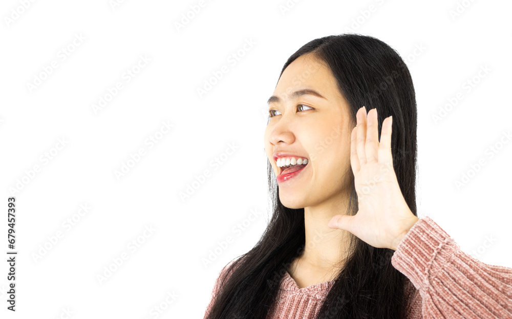 Portrait of beautiful Asian women with long black hair isolated on white background. Portrait of beautiful Asian women with long black hair isolated on white background.