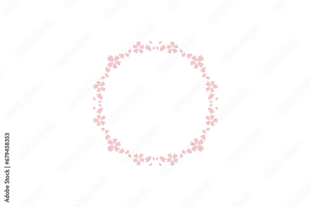 春の背景　桜のサークル
