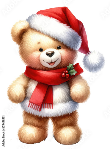 Joyful Christmas Teddy Bear with Gift
