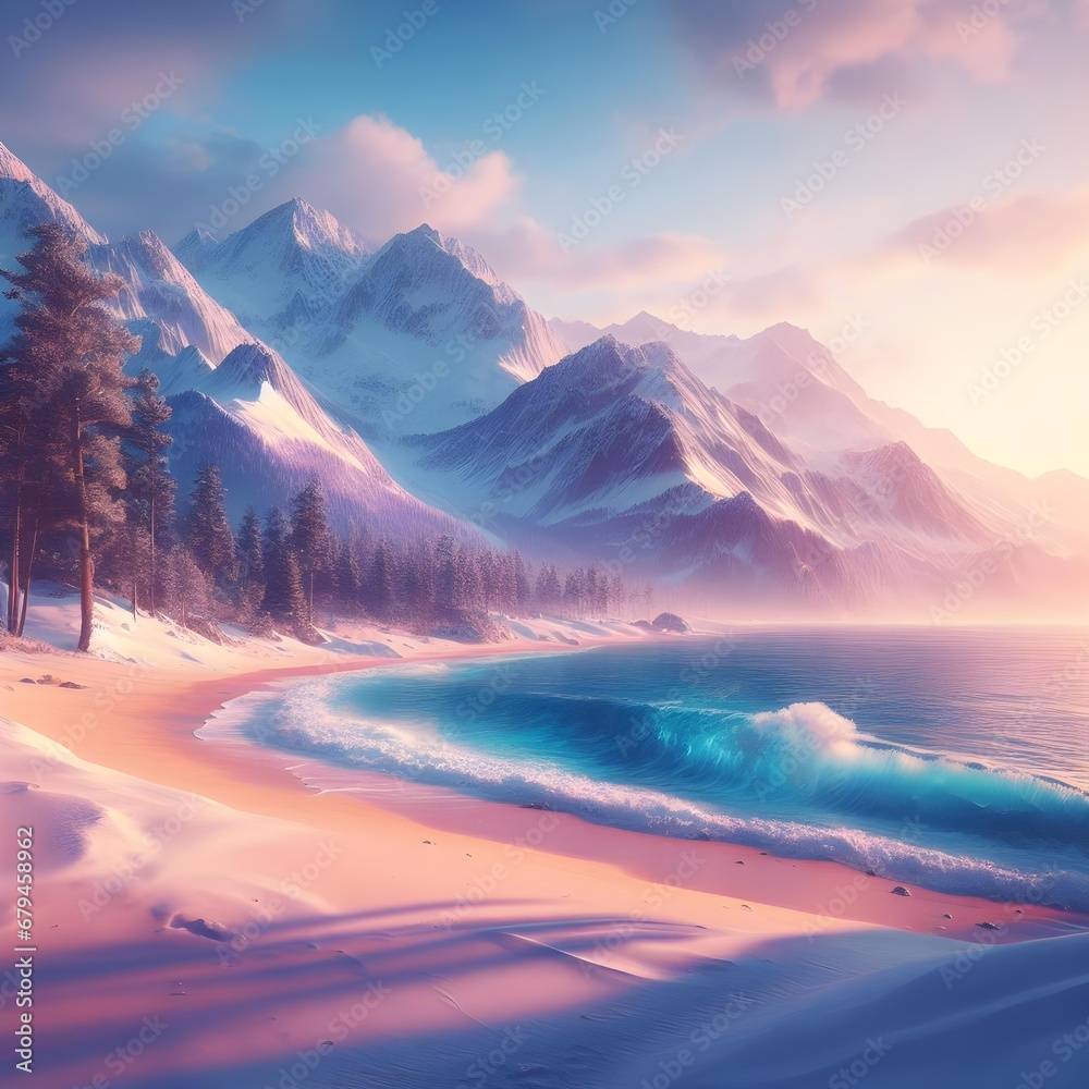 Obraz premium sunrise over the mountains