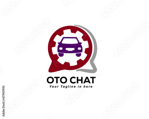 auto car service chat information logo design template illustration inspiration