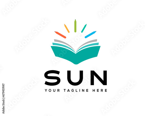 sun book creative logo icon symbol design template illustration inspiration