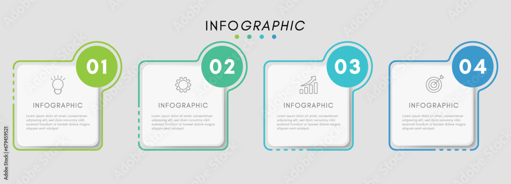 Vector inforgraphic design template with icons and 4 options or steps ...
