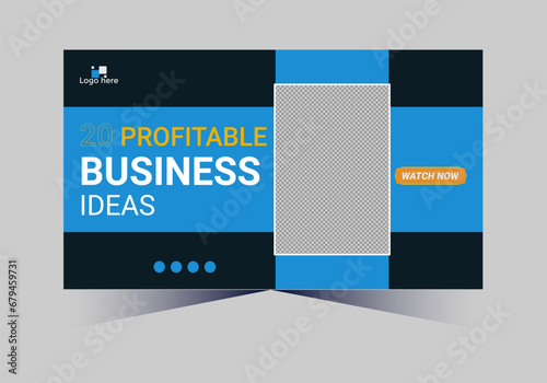 social media web cover banner and youtube thumbnail template design