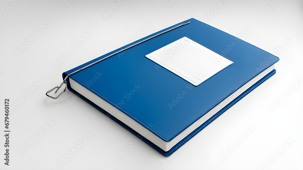 blue notebook on white blue notebook on white