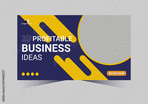 social media web cover banner and youtube thumbnail template design