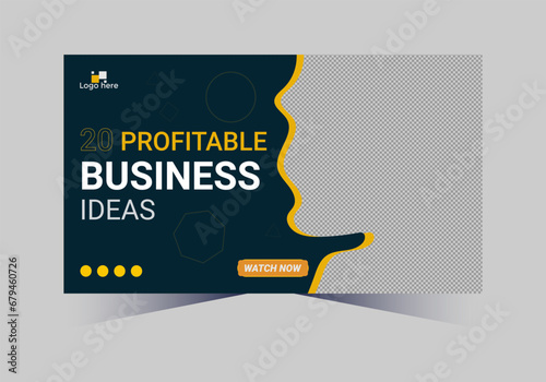 social media web cover banner and youtube thumbnail template design