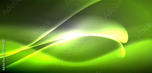 Neon-lit waves surge across background, mesmerizing dance of luminescence and motion. Dynamic backdrop captures essence of energy and modern aesthetics