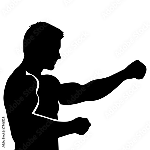 Strong Human Body Builder Silhouette, Muscle, vector, logo illustration © Big Dream